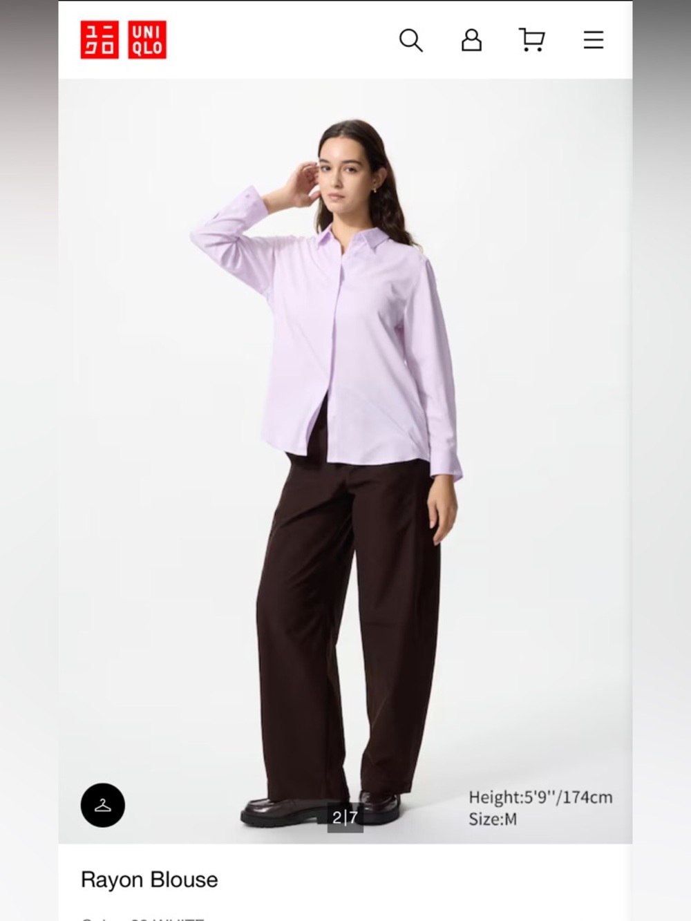 Uniqlo White Rayon Blouse - Picture 2 of 6